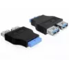 Adattatore Delock USB 3.0 pin header femmina > 2 x USB 3.0 femmina - affiancate (65324)