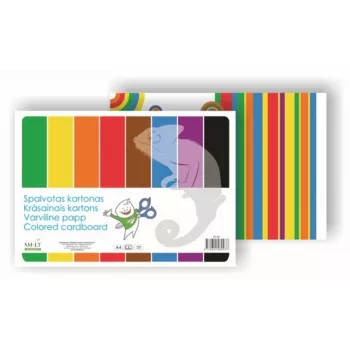 Cartoncino SMLT, A4, 190 g, colorato, 8 fogli, monolaterale