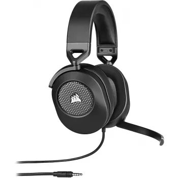 Headset CORSAIR HS65 SURROUND headset da gaming con filo, circumaurale, 3,5 mm + adattatore USB, 32 Ω, 282 g, carbon