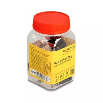 DeLOCK connettore modulare RJ50 Cat.5e 25 pezzi set connettore nero argento