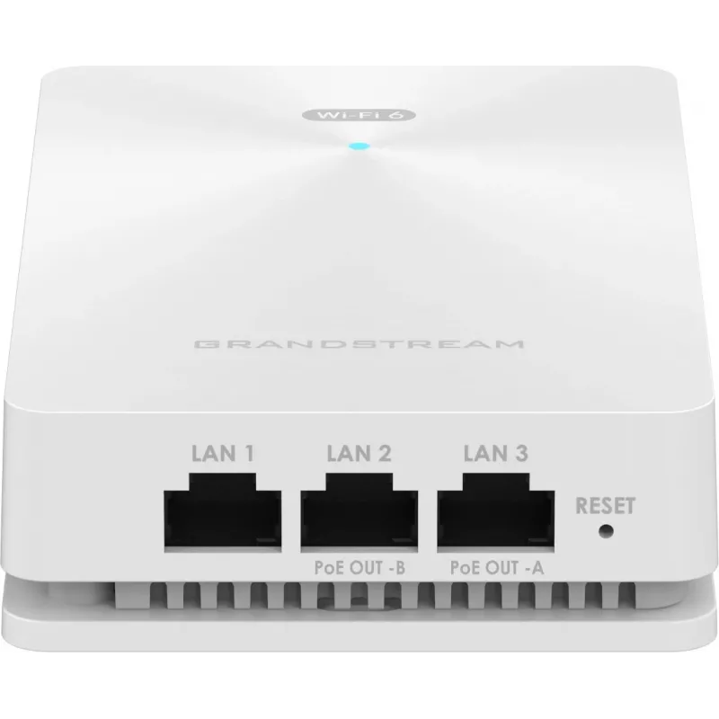 Grandstream GWN7661E access point Wi-Fi 6 da parete, AX3000, dual-band 2,4/5 GHz, 3 Gbps, MU-MIMO, PoE/PoE+, porte Gigabit, 256 client