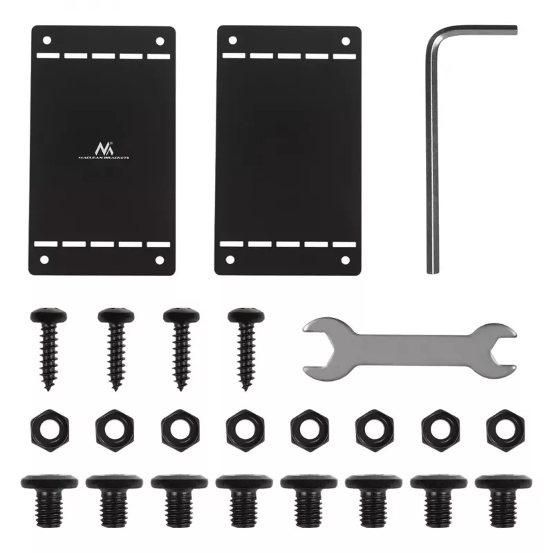 Maclean organizer cavi compatto sotto la scrivania, carico max 5 kg, nero, MC-107 B