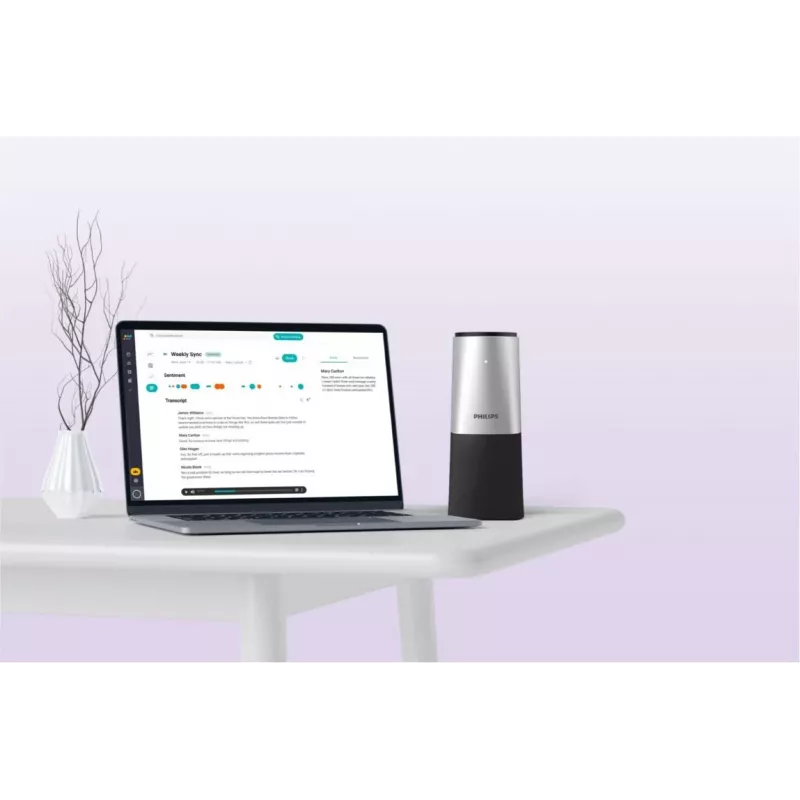 Philips PSE0540 Smart Meeting microfono per conferenze portatile, USB-C, nero/argento