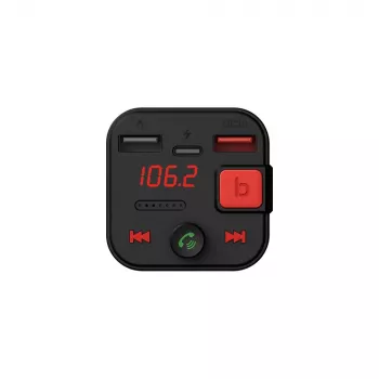 Trasmettitore FM SAVIO, Bluetooth 5.3, caricabatterie QC 3.0, display LED, Bass Boost, TR-15, nero