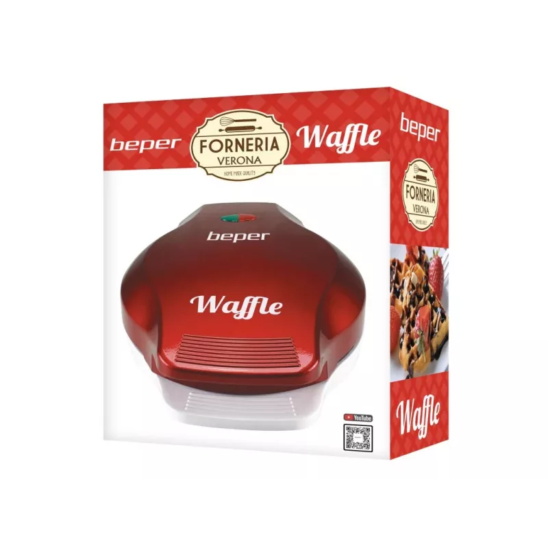 Beper BT.603Y Party Line piastra per waffle, piastra antiaderente da 18 cm
