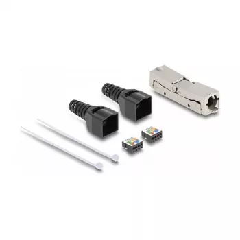 Giunto RJ45 DeLOCK LSA a LSA Cat.6A senza attrezzi nero