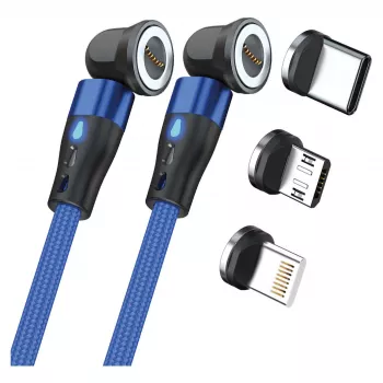 Cavo USB RealPower MagneticCharge2 1 m blu ricarica rapida trasferimento dati