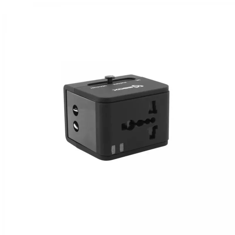 Adattatore da viaggio SBOX TA-23 con caricabatterie dual-USB e compatibilità universale delle spine