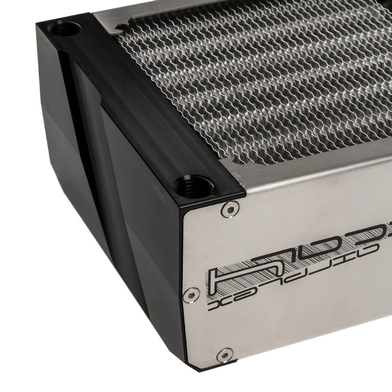 Radiatore Aqua-Computer airplex radical 4/480 — alluminio/rame/acciaio inox, 520×140×73 mm