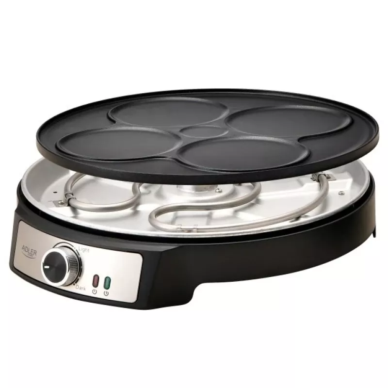 Adler AD 3093 Crepiera elettrica double-face 2 in 1, 1600 W, nero