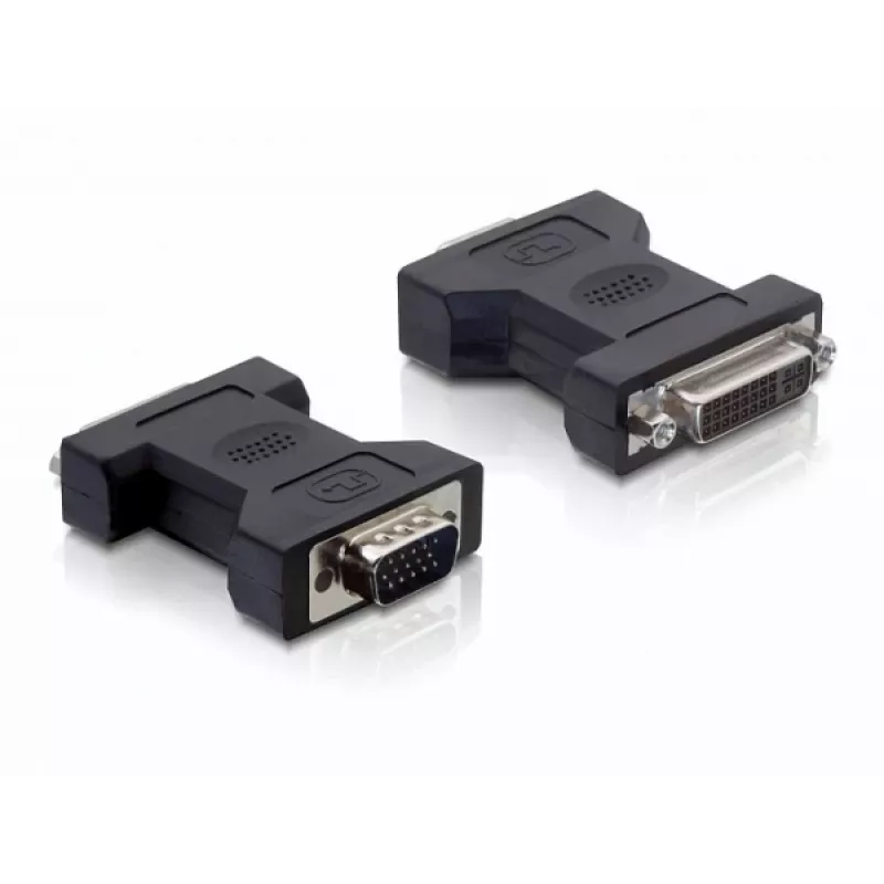 Delock - adattatore VGA - DVI-I (F) a HD-15 (VGA) (M) - viti zigrinate (65017)