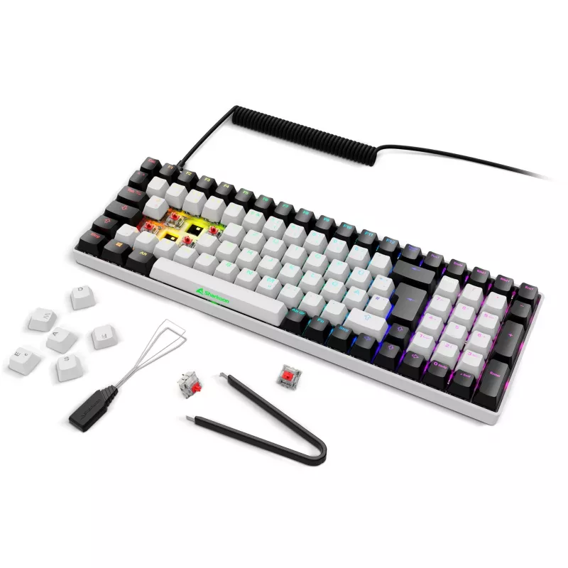 SKILLER SGK50 S2, tastiera gaming bianca, layout DE, Gateron Red
