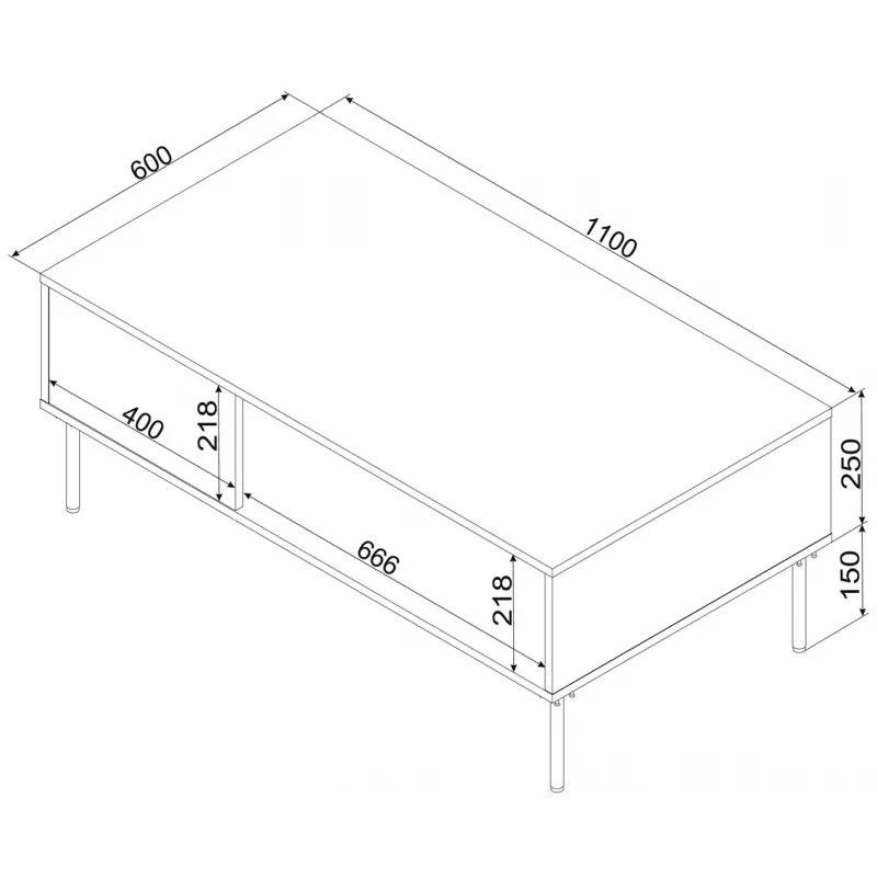 Cama TRESSE Panca / Tavolo 110x60x40 verde opaco
