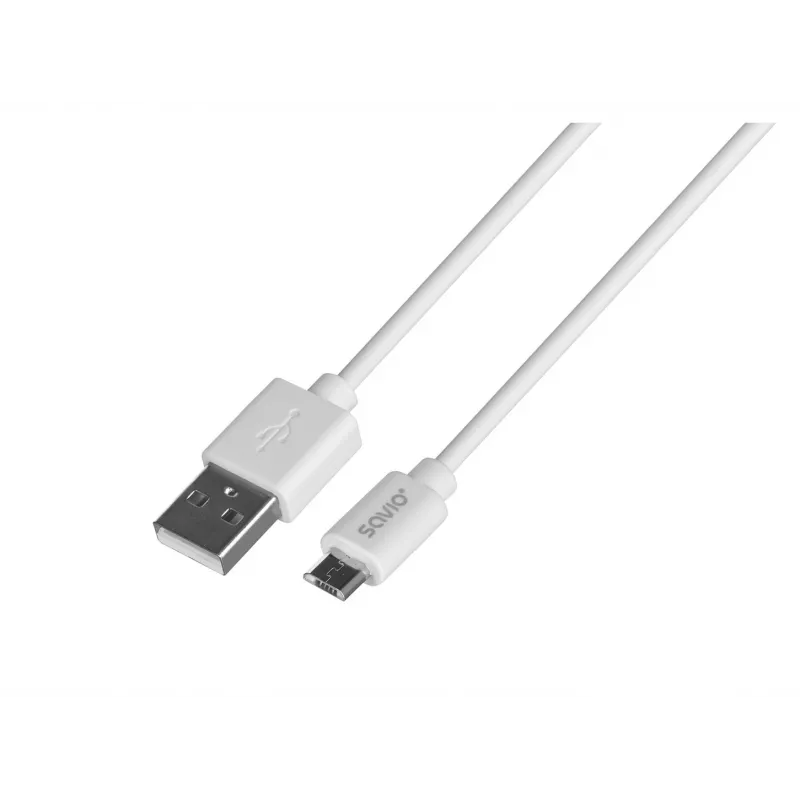 Cavo USB SAVIO CL-123 USB 2.0, USB A a Micro-USB B, 1 m, bianco