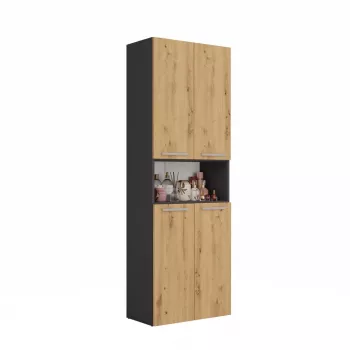 Top E Shop NEL 2K DK ANT/ART KP mobile contenitore per bagno, grafite/rovere