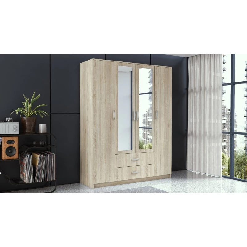 Armadio Topeshop ROMANA 160 SON 11 ripiani 4 ante rovere