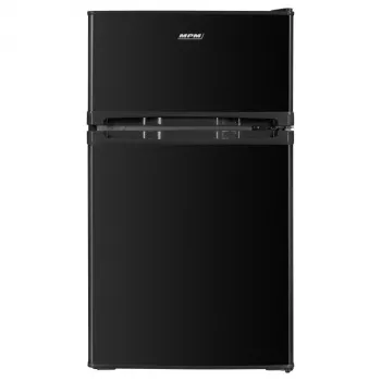 Frigorifero con vano freezer MPM MPM-87-CZ-15, 87 L, nero, vano freezer superiore, porte reversibili, ripiani in vetro