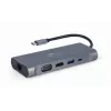 Gembird A-CM-COMBO7-01 Dock per notebook/replicatore di porte USB 3.2 Gen 1 (3.1 Gen 1) Type-A grigio