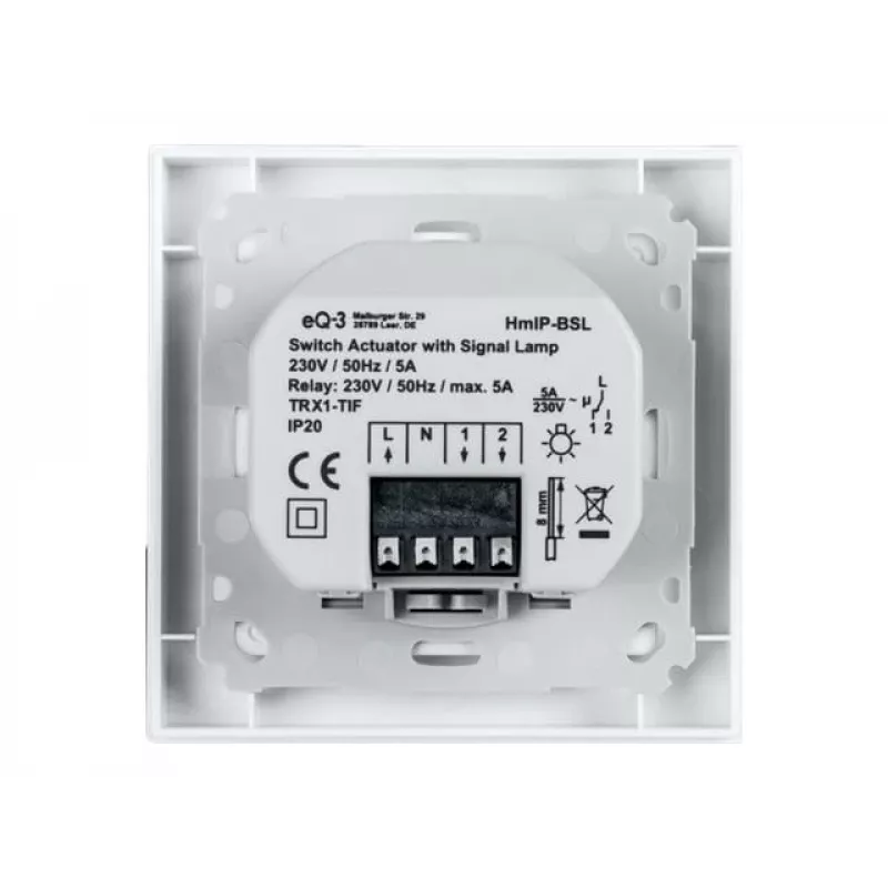 Homematic IP HmIP-BSL attuatore di commutazione per interruttori di marca con spia luminosa (152020A0)