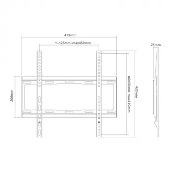 Supporto TV SUNNE 32-55-EF nero 139,7 cm (55