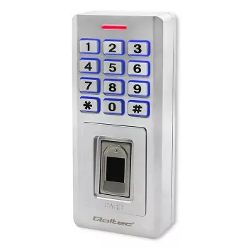 Serratura a codice con impronta digitale e RFID QOLTEC 52447 con protezione IP68