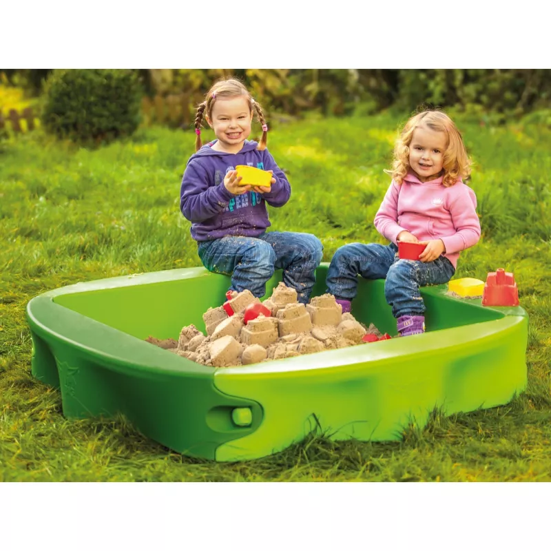 Sabbiera Simba-Dickie BIG 800056733, plastica, 1380×1380 mm, panche integrate, verde