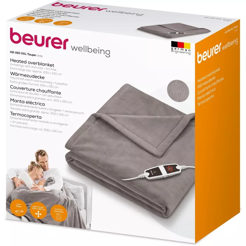 Coperta termica Beurer HD 150 XXL Cosy Taupe, 200 x 150 cm