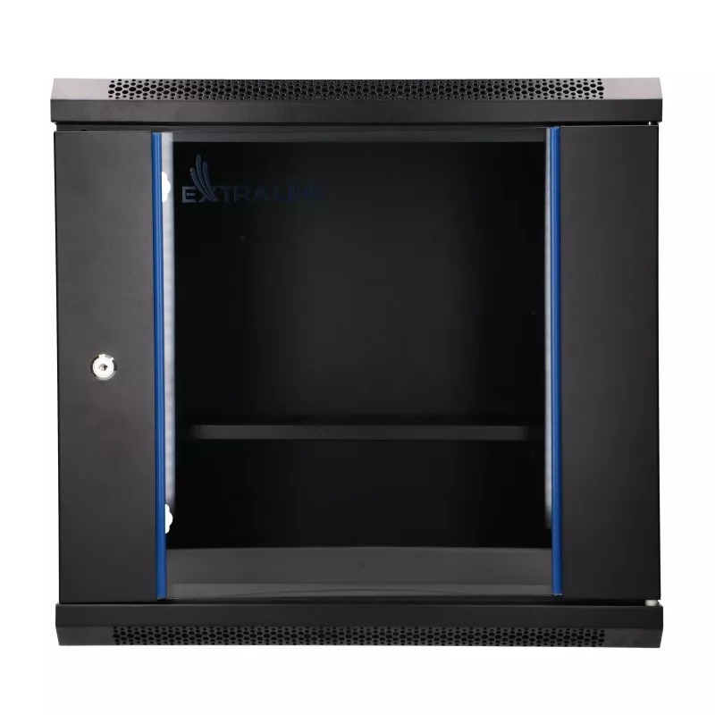 EXTRALINK LITE 9U 530X400 armadio rack a parete nero con ripiano
