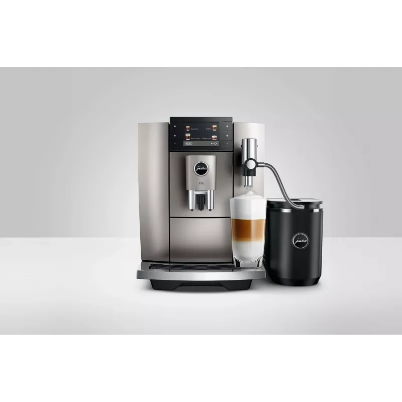 Macchina per espresso JURA E8 automatica 1,9 l argento – 15 bar, display 3,5 pollici, macinacaffè, montalatte