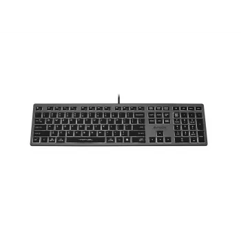 Tastiera A4Tech con filo FX60H USB QWERTY – Full-Size 100%, retroilluminata bianco, grigio, hub USB