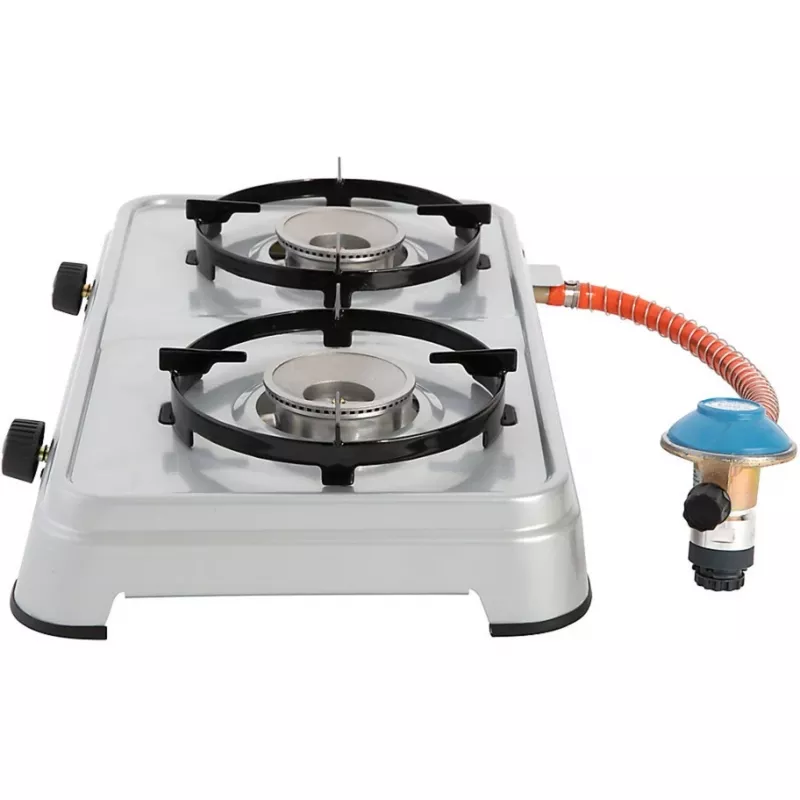 Fornello a gas Camping Cook CV (grigio, a due fuochi)