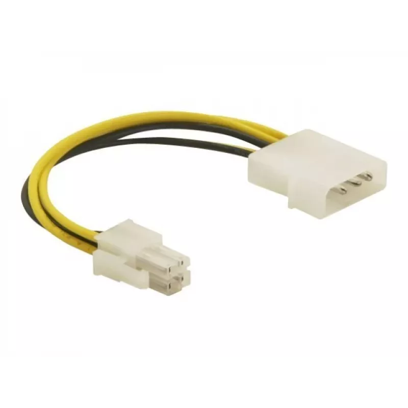 Delock 82391 cavo adattatore di alimentazione, ATX12V (P4) a 4 pin maschio a Molex a 4 pin maschio, 0,15 m