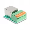 Adattatore per cavo DeLOCK 90652 RJ45 morsettiera 8 pin verde argento