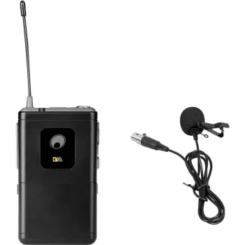 Microfono lavalier Omnitronic UHF-E Serie 828,6 MHz, microfono a spilla, capsula sferica