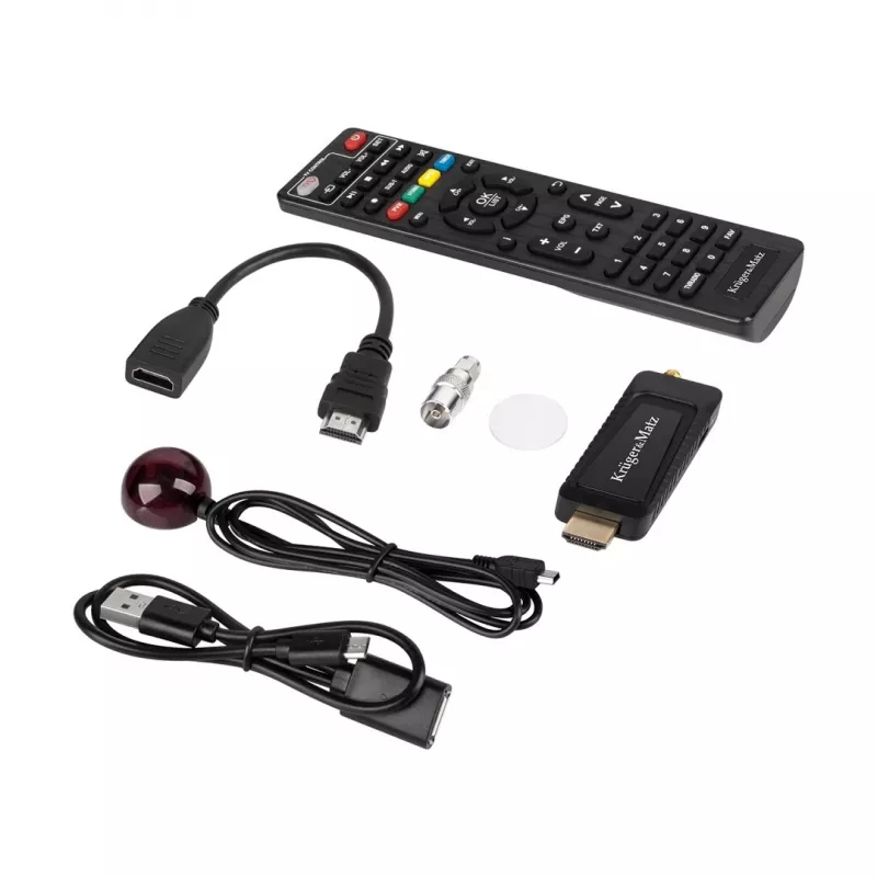 Mini tuner DVB-T2 H.265 HEVC KRUGER & MATZ KM9998, 470–862 MHz, 1 tuner, HDMI, USB, 720p