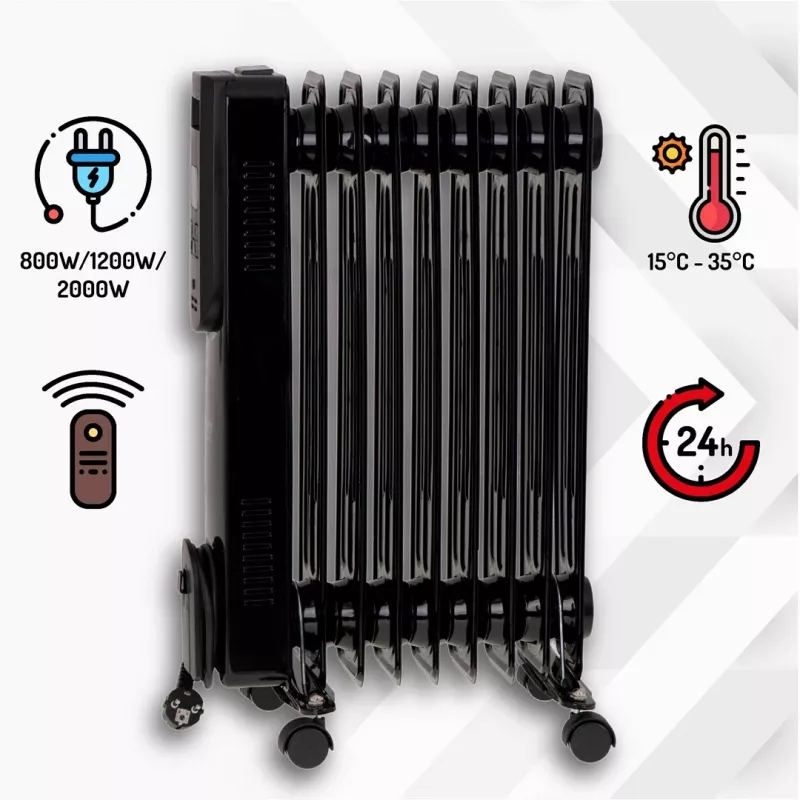 Camry | Termoconvettore | CR 7810 | Radiatore a olio | 2000 W | Numero di livelli di potenza 3 | nero