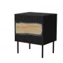 Comodino Cama INSERTO, 2 pz., 50x40x61.5 cm, nero + LED