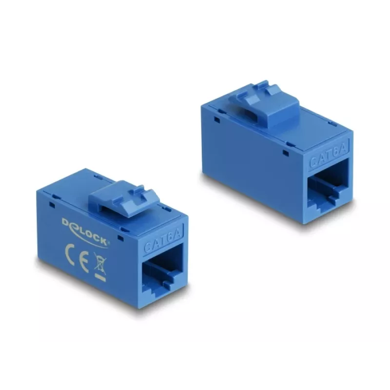 Delock 90642 modulo Keystone RJ45 femmina a RJ45 femmina, Cat.6A UTP, blu