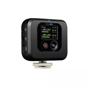 Ricevitore wireless per montaggio su fotocamera Shure MV-R-Z6 — 50–20000 Hz, portata 30 m, 12–15 V, 308×101×38 mm, 0,429 kg, nero