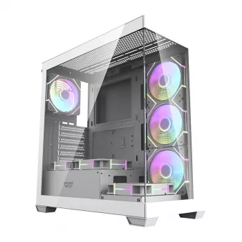 Case per computer Darkflash DS900 (bianco) + 7 ventole ARGB