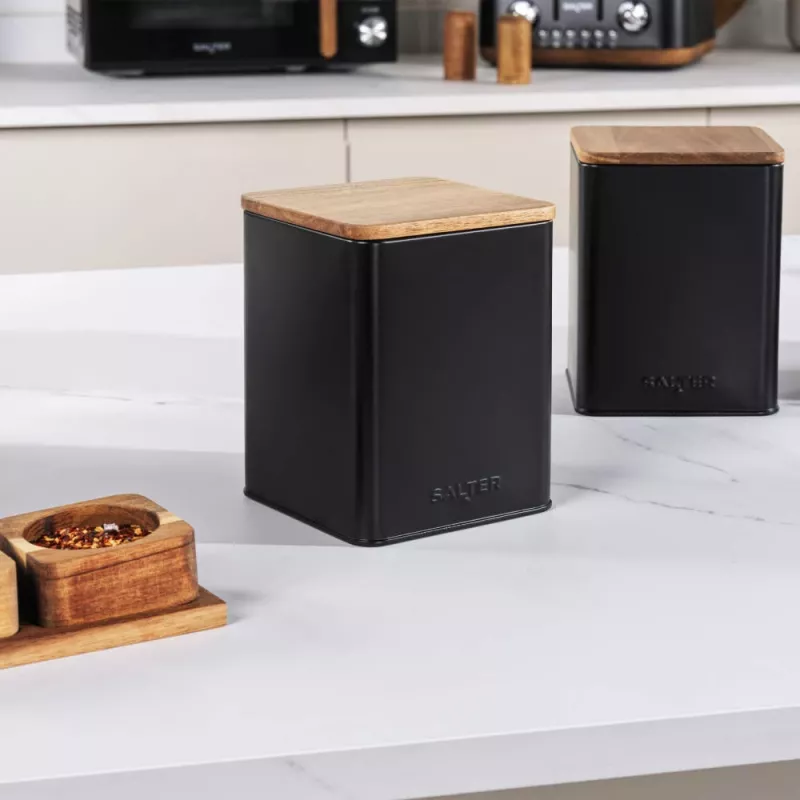 Set contenitori Salter BW12898EU7, 3 pezzi, nero, contenitori ermetici per la cucina