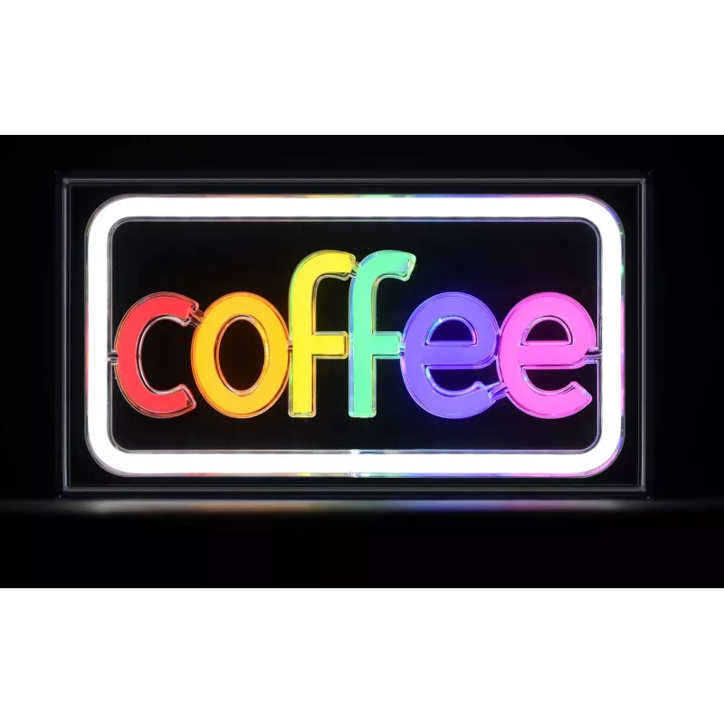 Insegna luminosa LED neon ActiveJet AJE-NEON COFFEE, multicolore, USB 5V, montaggio a parete, telaio in plastica AS