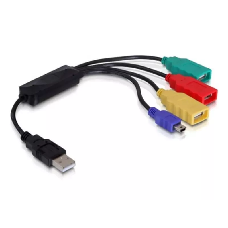 Hub USB 2.0 esterno 4 porte DeLock - Hub - 4 x USB2.0 - desktop (61724)