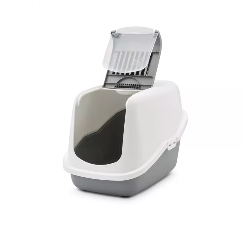 SAVIC Nestor bianco-grigio - lettiera per gatti con cupola - 56x39x38,5 cm - 1 pezzo