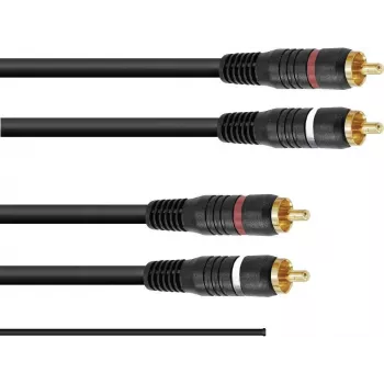 Cavo RCA Omnitronic 3020940N 2x2 con massa 1,5 m