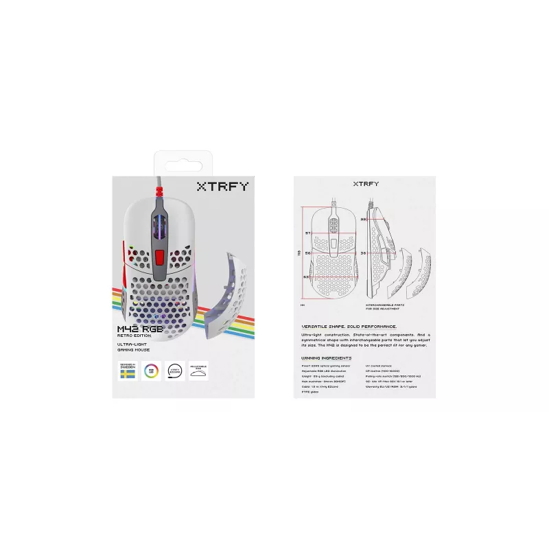 CHERRY XTRFY M42 Mouse gaming ambidestro USB Type-A ottico 16000 DPI