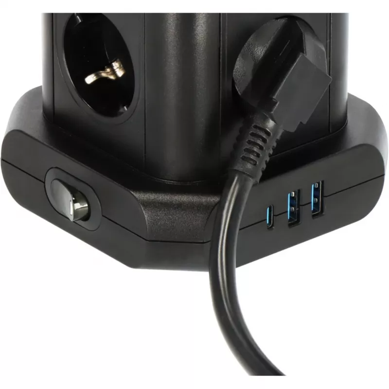 Torre multipresa Brennenstuhl 1153560010 — 8 prese, 2×USB-A, 1×USB-C, nero