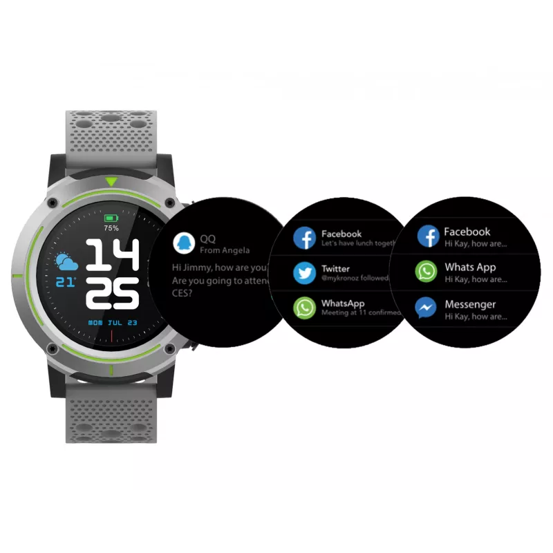 Denver SW-510 Smartwatch GPS, 1,3" touchscreen, grigio