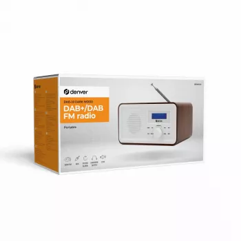 Radio DENVER DAB-30DW radio da tavolo DAB/FM con finitura in legno scuro