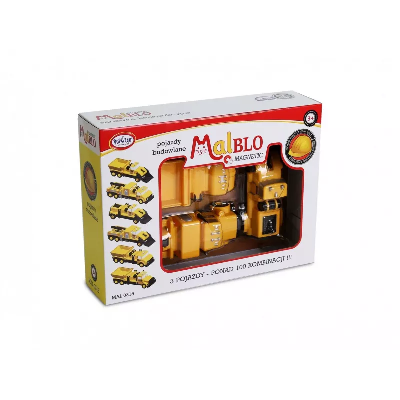 Set veicoli Popular Playthings Mix or Match Vehicles Construction nero giallo